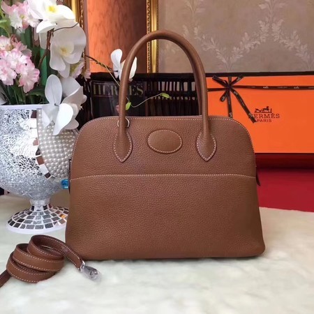 Hermes Bolide Original Leather Tote Bag B1007 Coffee