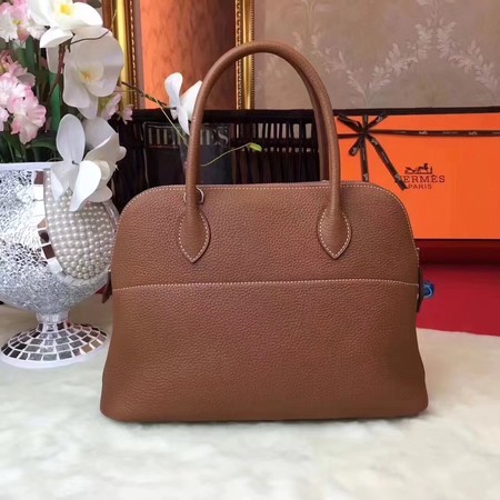 Hermes Bolide Original Leather Tote Bag B1007 Coffee