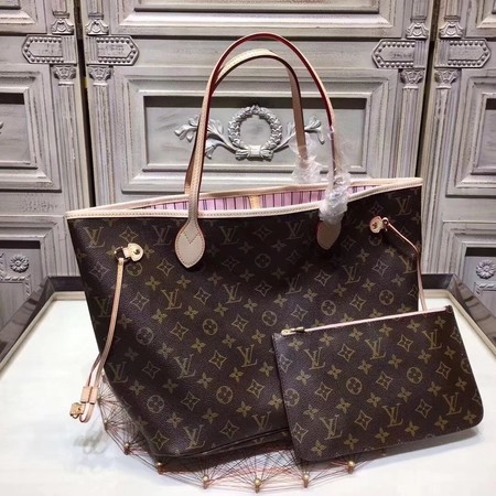 Louis Vuitton Original Monogram Canvas NEVERFULL 40156 Pink