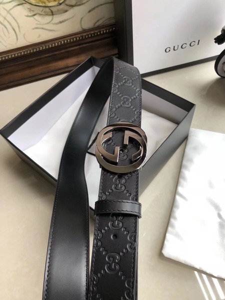 Gucci 35MM Leather Belt 414526 Black