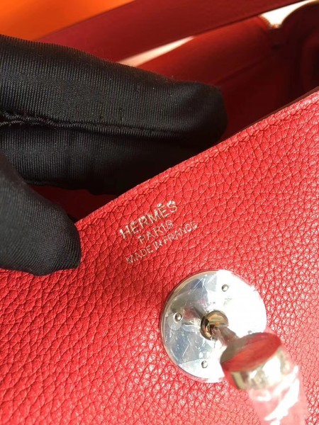 Hermes Lindy Original Togo Leather Bag 5086 Red