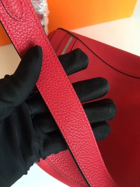 Hermes Lindy Original Togo Leather Bag 5086 Red