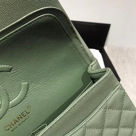 Chanel Flap Shoulder Bag Original Caviar Leather CF1112 green