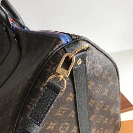 Louis Vuitton Monogram Macassar Canvas Keepall 50 Strap M43817 