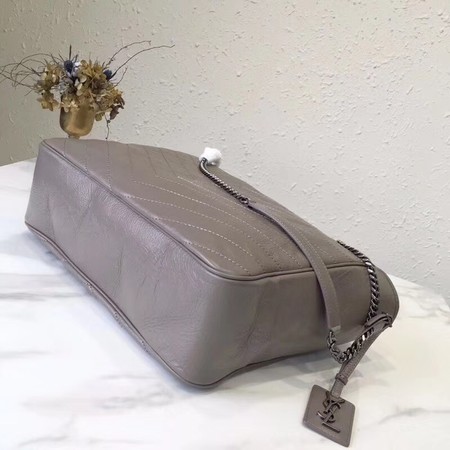 Yves Saint Laurent Original Calfskin Leather NIKI SHOPPING BAG 5569 grey