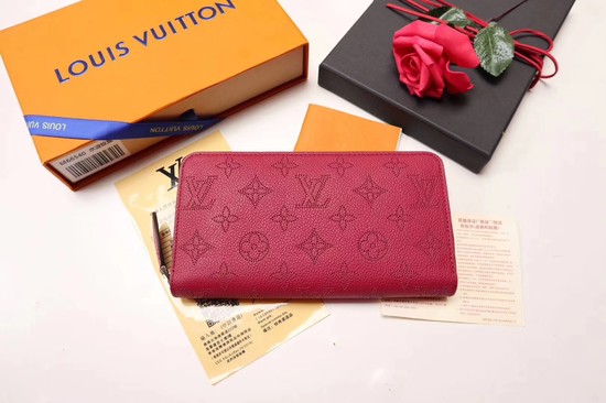 Louis vuitton original Mahina Leather wallet 61867 red