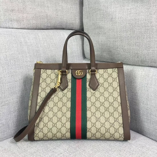 Gucci GG canvas ophidia top quality tote bag 524537 brown 