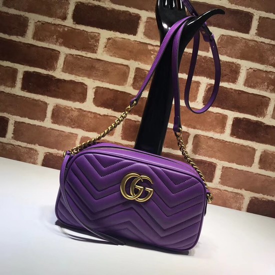 Gucci GG Marmont Matelasse Shoulder Bag 447632 purple