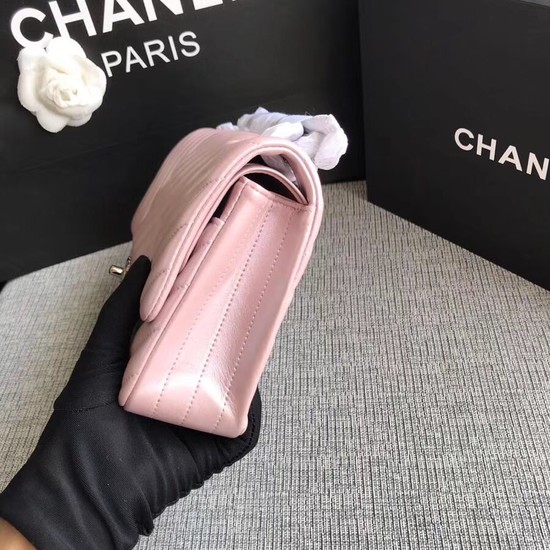 Chanel Classic original Sheepskin Leather Shoulder Bag 1112V pink silver chain