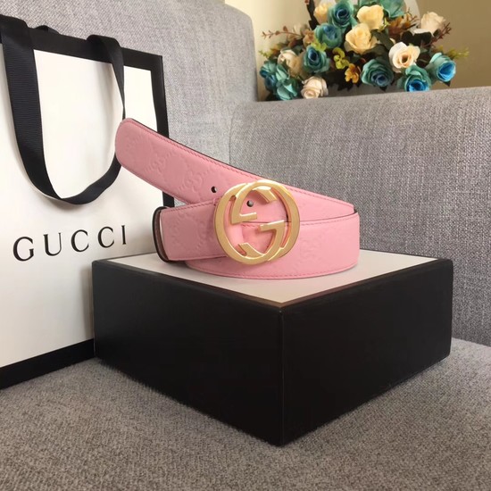 Gucci Signature leather belt 370543 pink