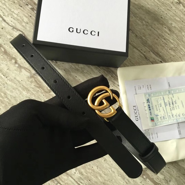 Gucci Leather belt with Double G buckle 409417 black