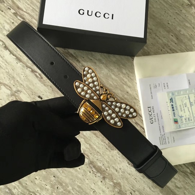 Gucci Queen Margaret leather belt 499637 black