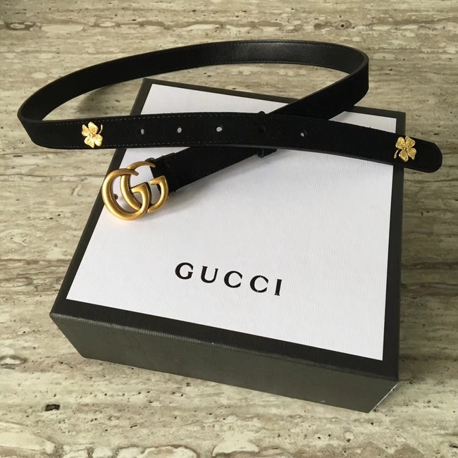 Gucci Leather belt with Double G buckle G55333 black