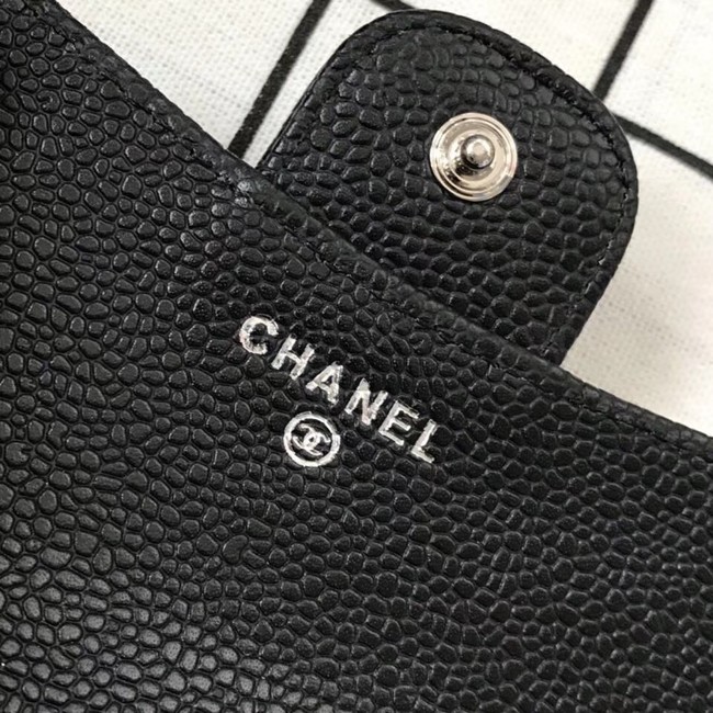 Chanel Classic Card Holder A31504 black Silver-Tone Metal