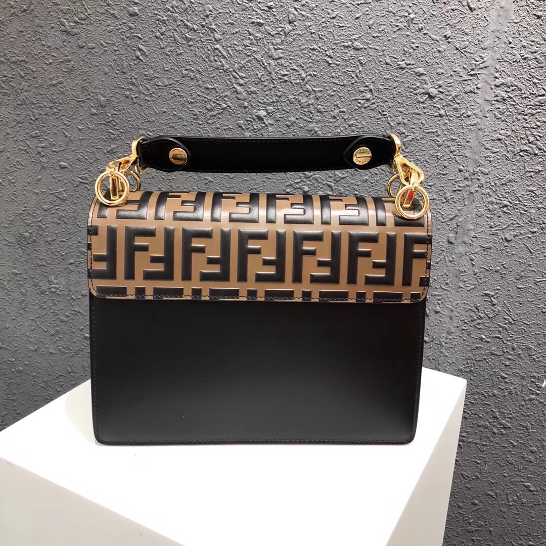 FENDI Kan I Leather Shoulder Bag 13137