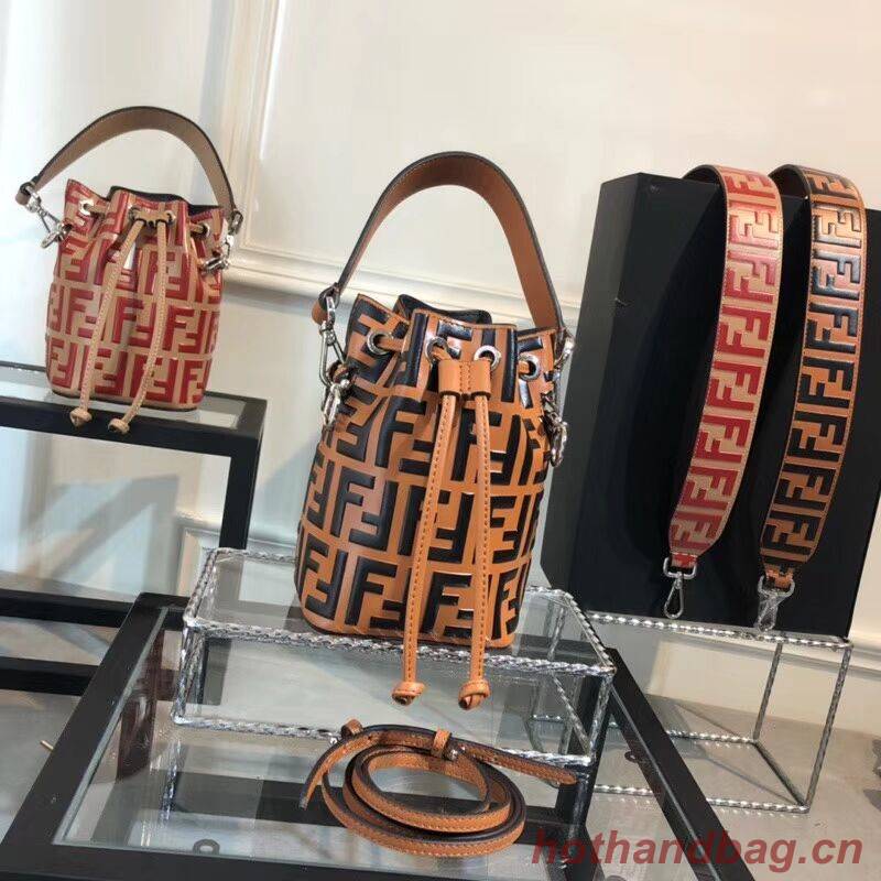 Fendi KAN I LOGO Handbag F0835 brown