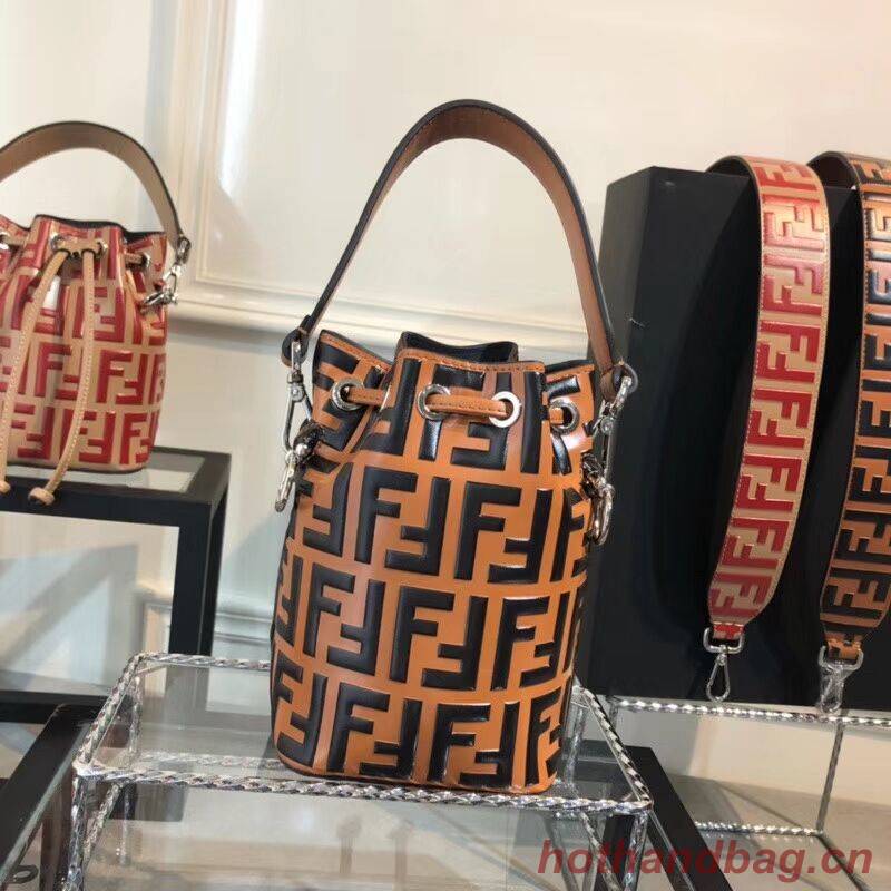 Fendi KAN I LOGO Handbag F0835 brown