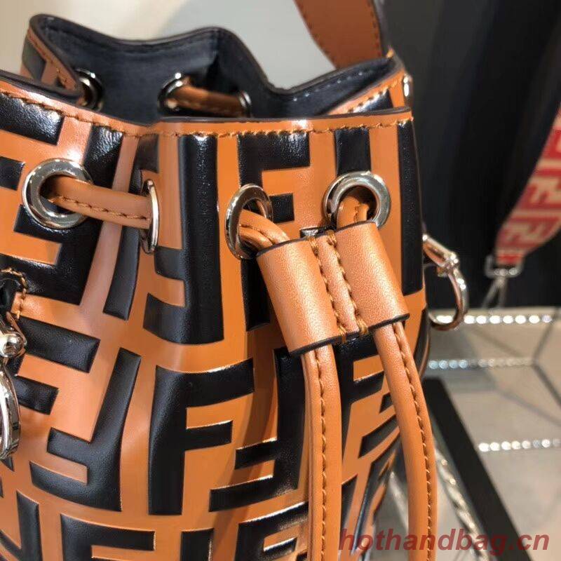 Fendi KAN I LOGO Handbag F0835 brown