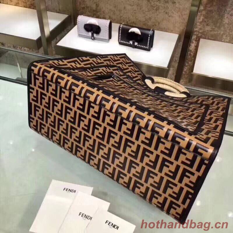 FENDI Kan I Original Leather Tote Bag 23589