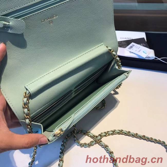 BOY CHANEL Original Wallet on Chain A80287 Light green