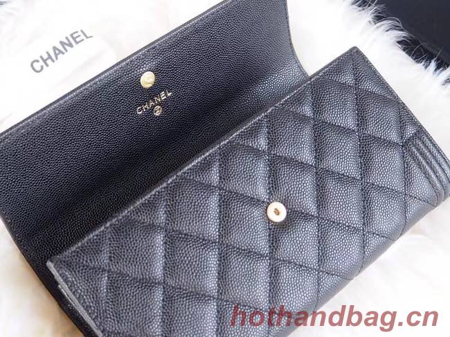 BOY CHANEL Flap Wallet A80286 black gold-Tone Metal