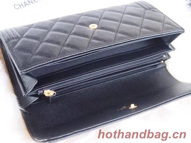 BOY CHANEL Flap Wallet A80286 black gold-Tone Metal