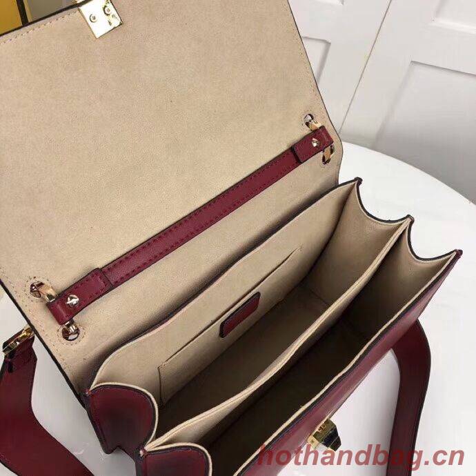 FENDI Kan I Leather Shoulder Bag F9235 red