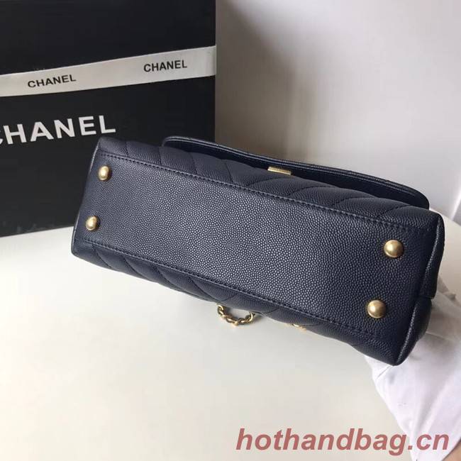 Chanel Small Flap Bag with Top Handle A92991 Dark blue