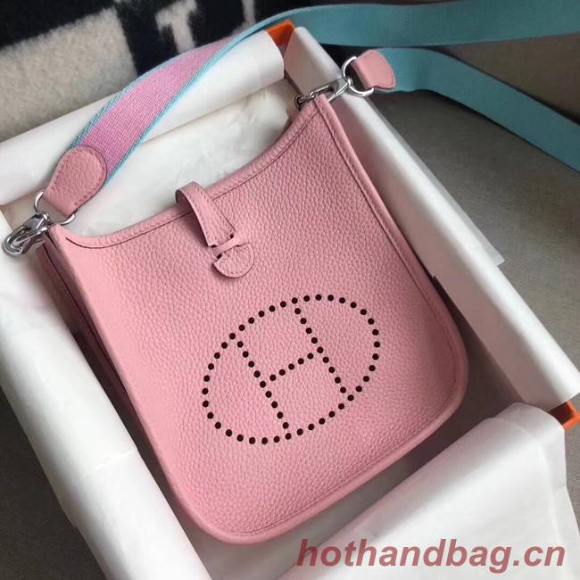 Hermes Evelyne original togo leather mini Shoulder Bag H15698 pink