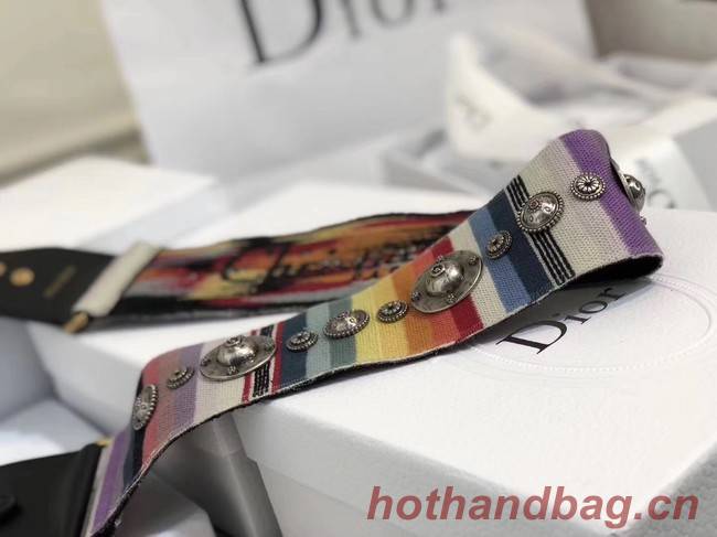 Dior MULTI-COLOURED CANVAS SHOULDER STRAP WITH MEDALLIONS 2659