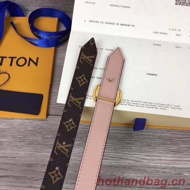 Louis Vuitton CIRCLE 20MM REVERSIBLE BELT M0053UA pink