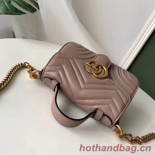 Gucci GG Marmont mini top handle bag 547260 Dusty pink