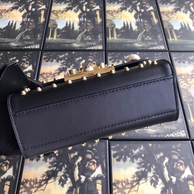 Gucci Padlock small GG Pearl shoulder bag 409487 black