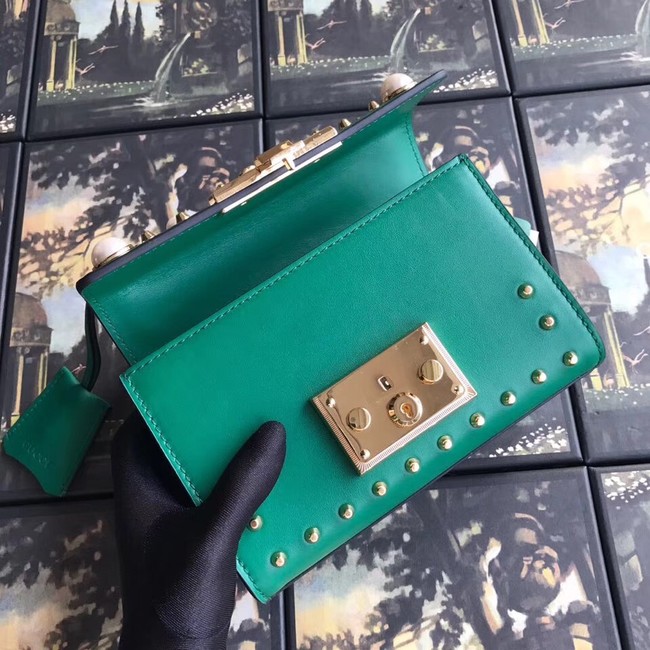 Gucci Padlock small GG Pearl shoulder bag 409487 green