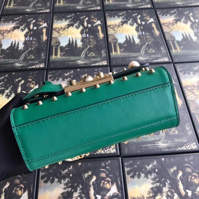 Gucci Padlock small GG Pearl shoulder bag 409487 green