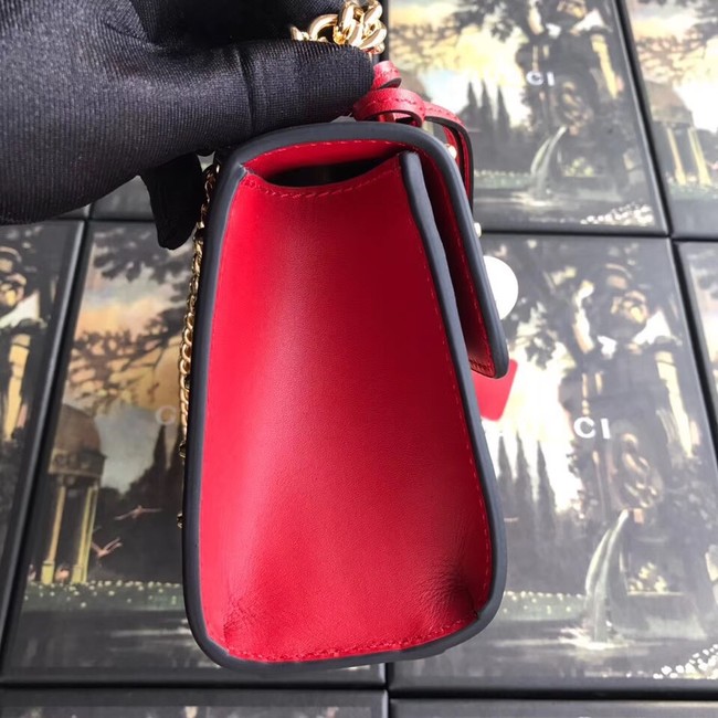 Gucci Padlock small GG Pearl shoulder bag 409487 red