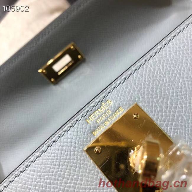 Hermes original Kelly Epsom Leather KL32 light blue