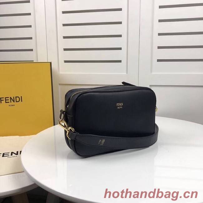 Fendi MINI CAMERA CASE Black leather bag 8BS019A