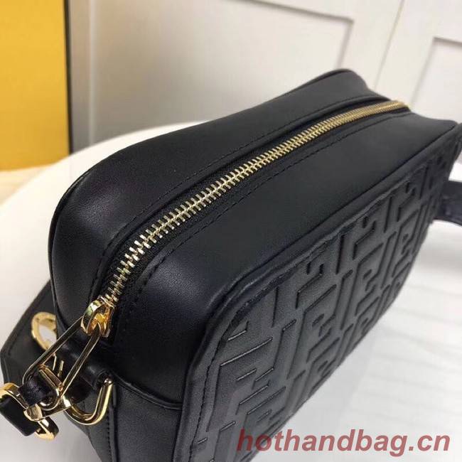 Fendi MINI CAMERA CASE Black leather bag 8BS019A