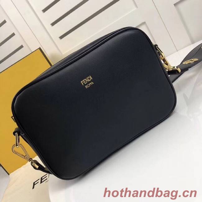 Fendi MINI CAMERA CASE Black leather bag 8BS019A