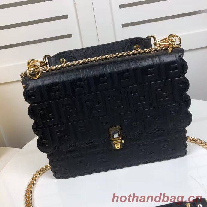 Fendi KAN I F leather bag 8BF053 Black