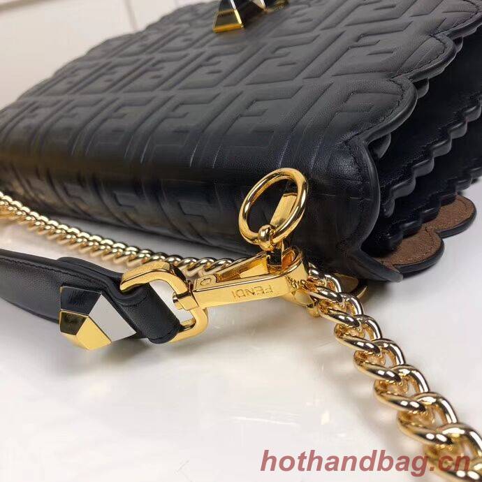 Fendi KAN I F leather bag 8BF053 Black