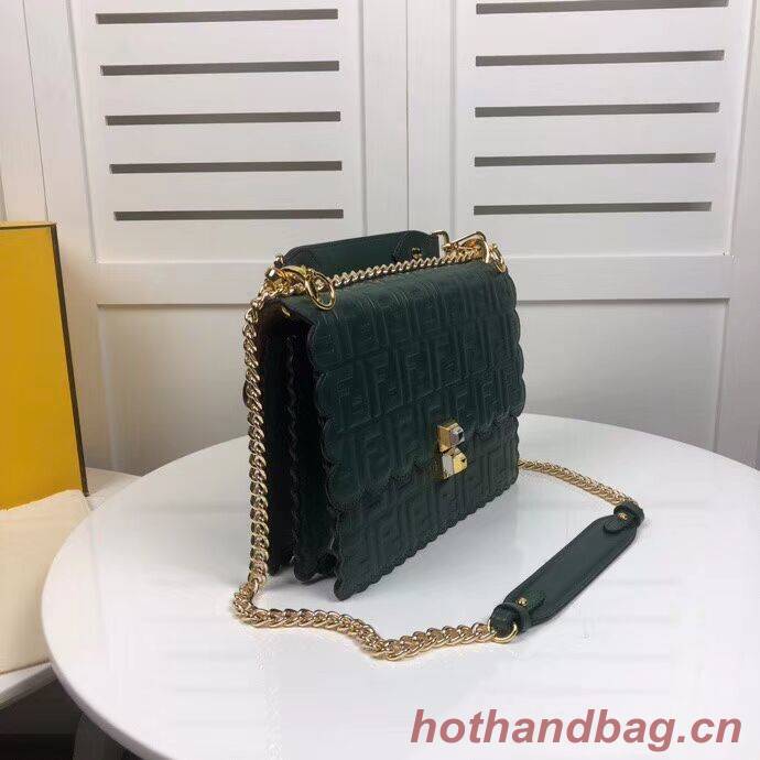 Fendi KAN I F leather bag 8BF053 green