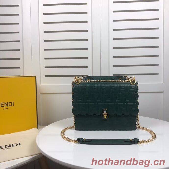 Fendi KAN I F leather bag 8BF053 green