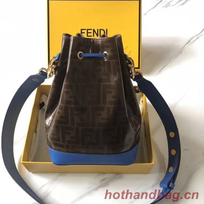 Fendi MON TRESOR Multicolor fabric bag 8BT298 blue