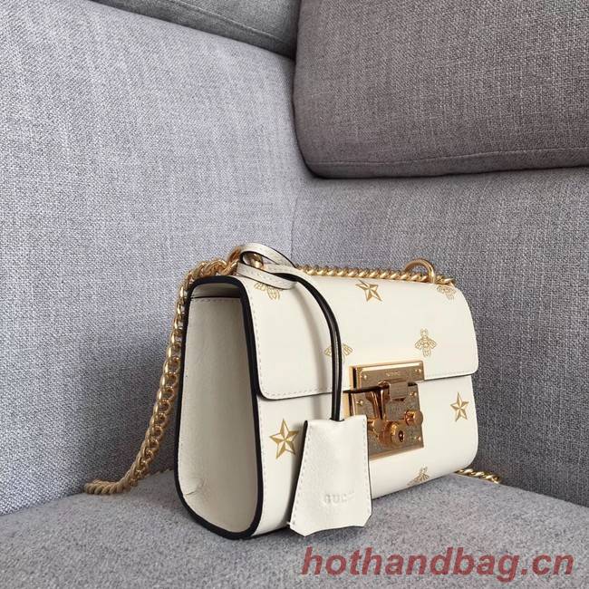 Gucci Padlock Bee Star small shoulder bag 432182 White