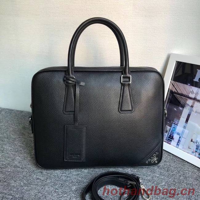 Prada Leather Briefcase 2VE368 black