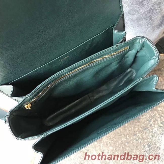 CELINE MEDIUM TRIOMPHE BAG IN SHINY CALFSKIN CL87363 GREEN