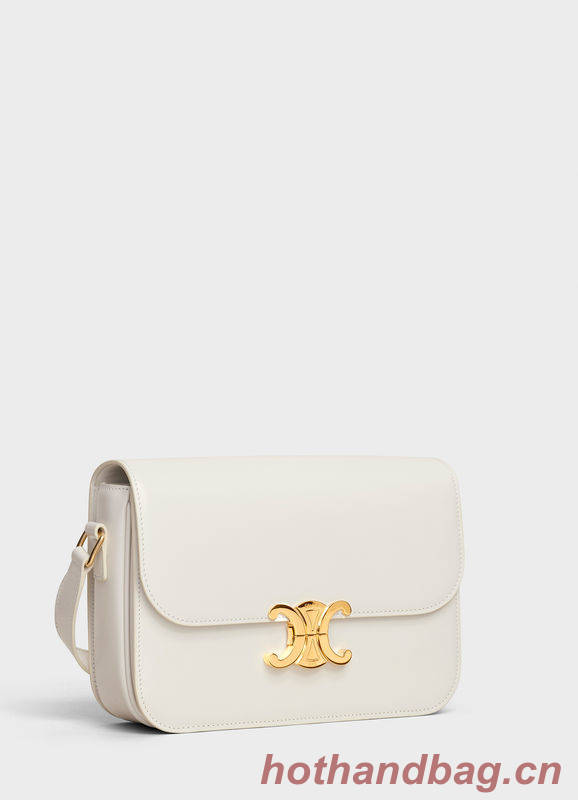 CELINE MEDIUM TRIOMPHE BAG IN SHINY CALFSKIN CL87363 WHITE