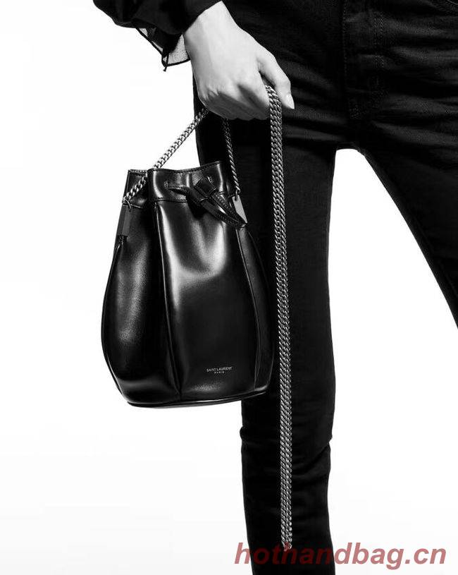 SAINT LAURENT Teddy leather bucket bag Y550168 black